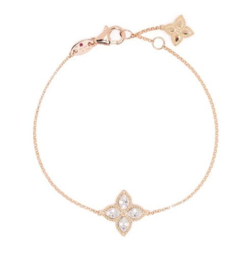 18kt rose gold diamond Princess Flower bracelet